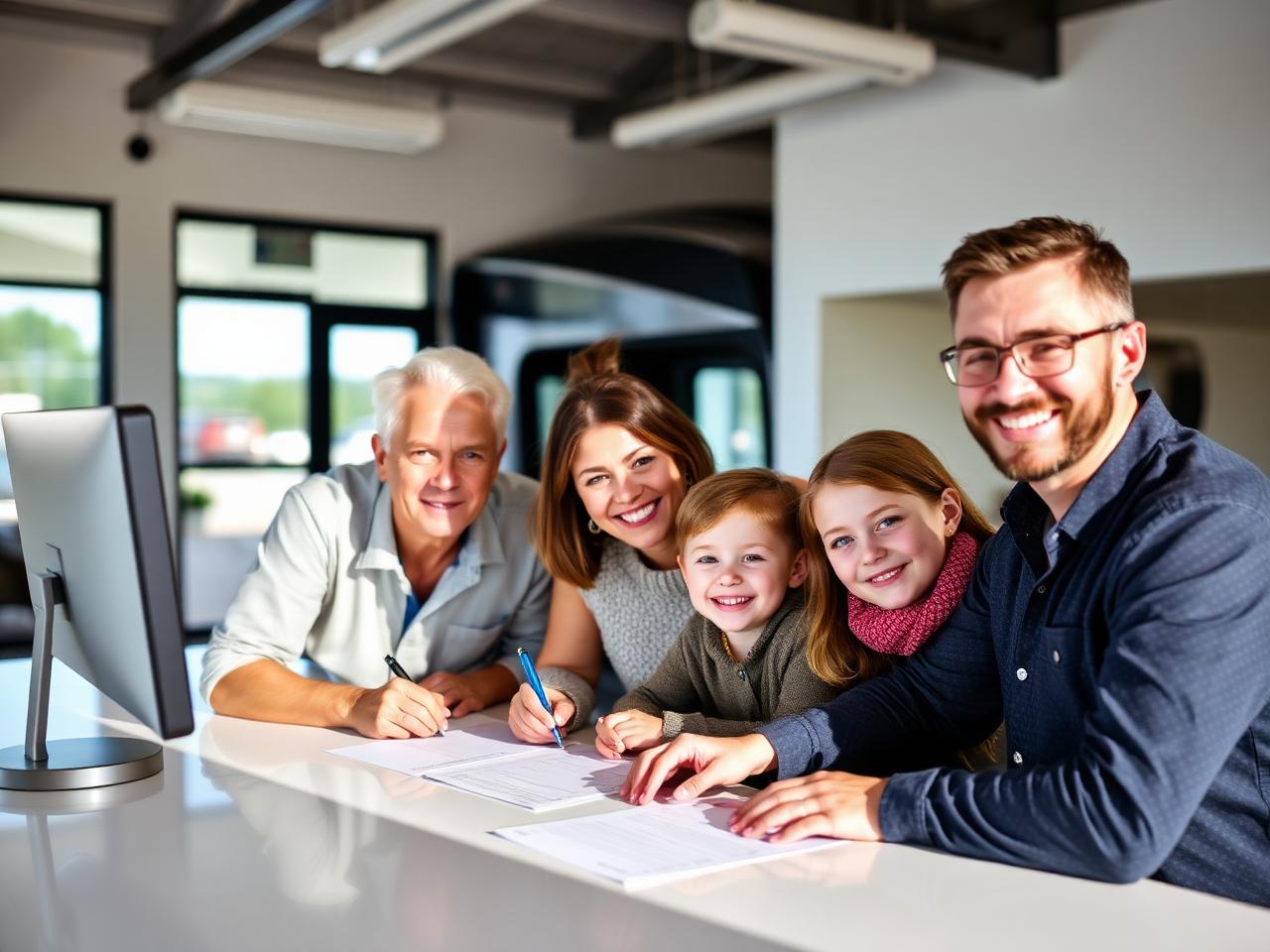 Family getting approved for RV financing